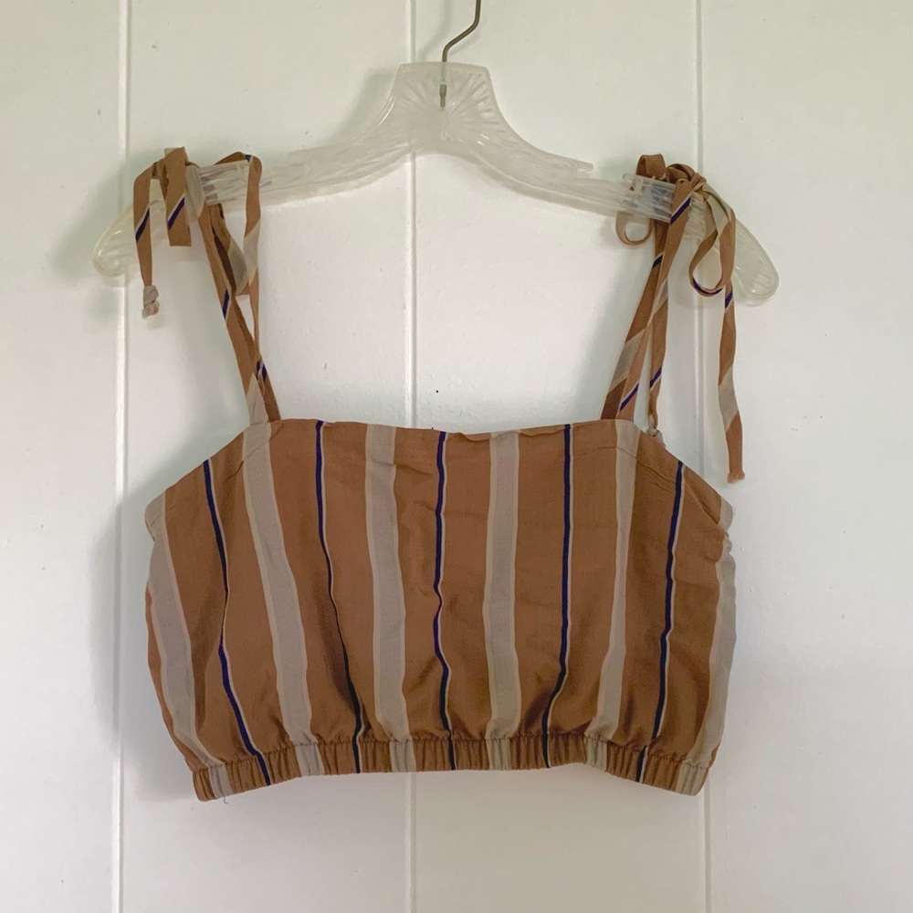 Brown striped crop top
